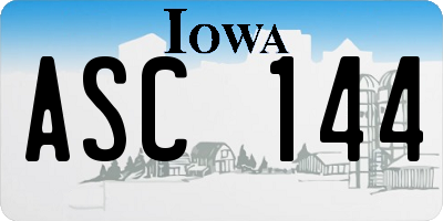 IA license plate ASC144