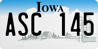 IA license plate ASC145