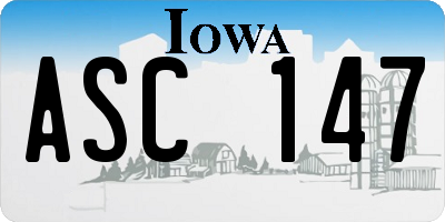 IA license plate ASC147