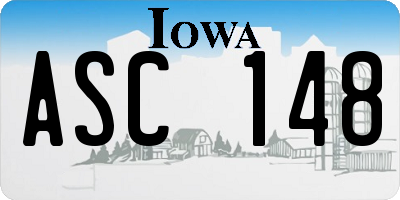 IA license plate ASC148