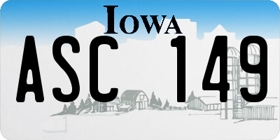 IA license plate ASC149