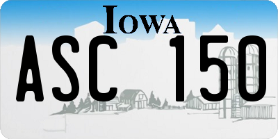 IA license plate ASC150