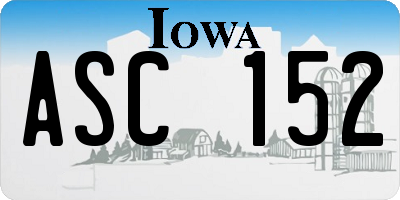 IA license plate ASC152