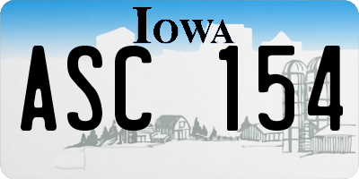 IA license plate ASC154