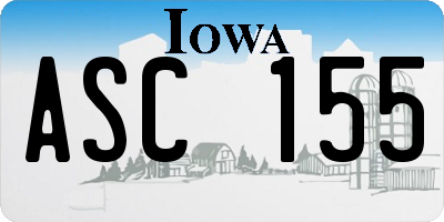 IA license plate ASC155