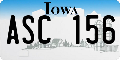 IA license plate ASC156