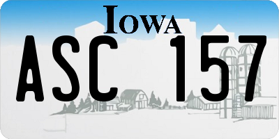 IA license plate ASC157