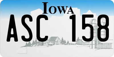 IA license plate ASC158