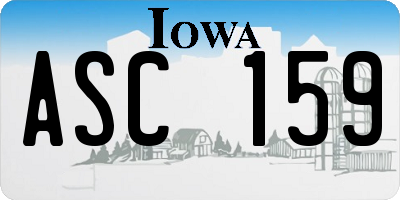 IA license plate ASC159