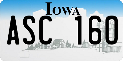 IA license plate ASC160