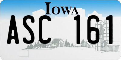 IA license plate ASC161
