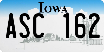 IA license plate ASC162