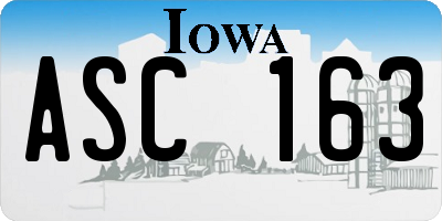 IA license plate ASC163