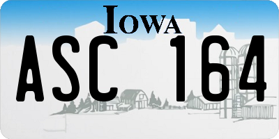 IA license plate ASC164