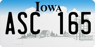 IA license plate ASC165