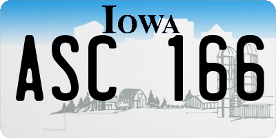 IA license plate ASC166