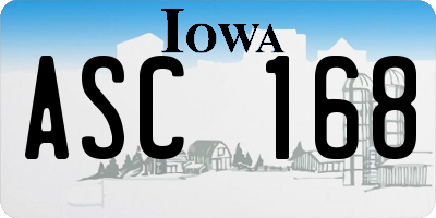 IA license plate ASC168