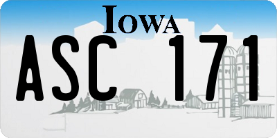 IA license plate ASC171