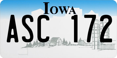 IA license plate ASC172