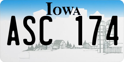 IA license plate ASC174