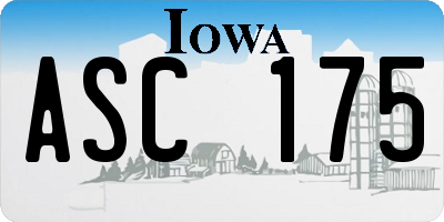 IA license plate ASC175