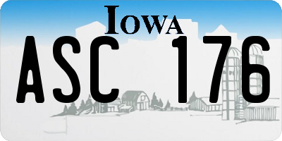 IA license plate ASC176