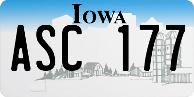 IA license plate ASC177