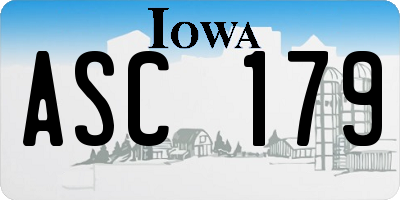 IA license plate ASC179