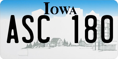 IA license plate ASC180