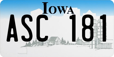 IA license plate ASC181