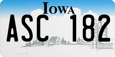 IA license plate ASC182