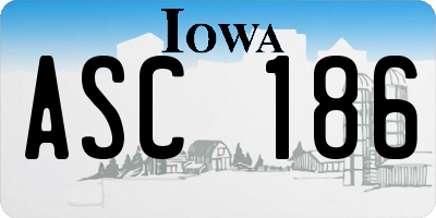 IA license plate ASC186