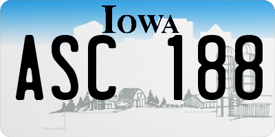 IA license plate ASC188