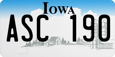 IA license plate ASC190