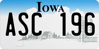 IA license plate ASC196