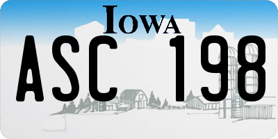 IA license plate ASC198