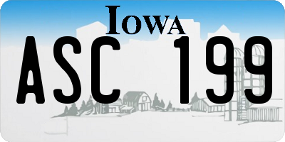 IA license plate ASC199