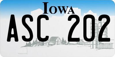 IA license plate ASC202