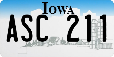 IA license plate ASC211