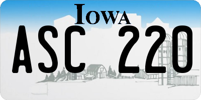 IA license plate ASC220