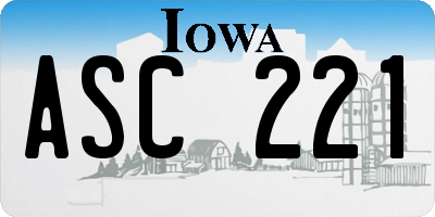 IA license plate ASC221