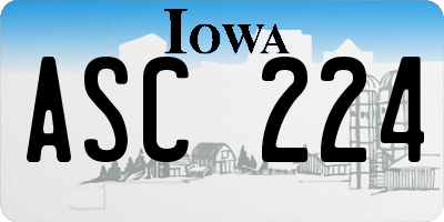 IA license plate ASC224