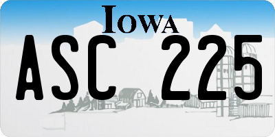 IA license plate ASC225