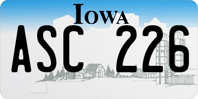 IA license plate ASC226