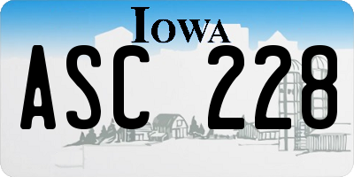 IA license plate ASC228