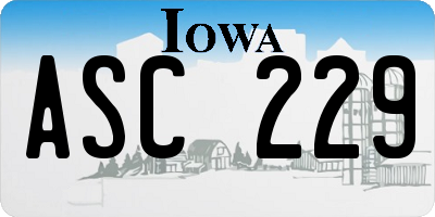 IA license plate ASC229