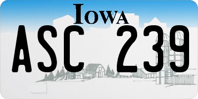 IA license plate ASC239