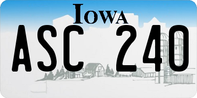 IA license plate ASC240