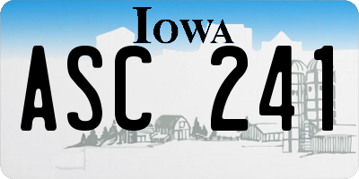 IA license plate ASC241
