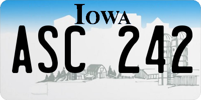 IA license plate ASC242